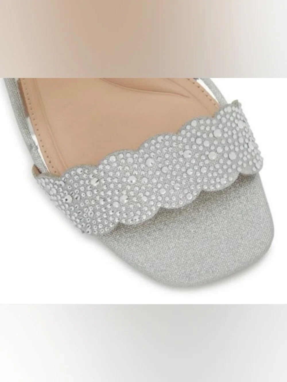 Katie & Kelly Sparkling Silver Rhinestone Ankle-Strap Block Heel Sandal (NEW) - Picture 6 of 14